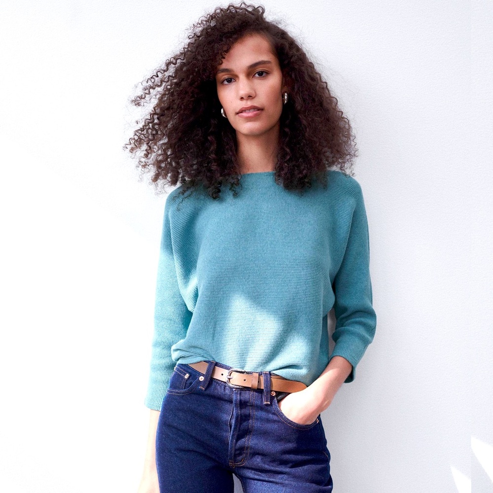 The Reset Ribbed Pullover. Size SM/M, color Tide. NWT.